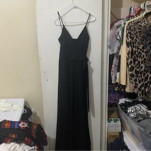 Black Spaghetti-Strap Maxi Dress